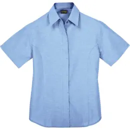 Sky Blue Oxford Blouse Short Sleeve Ladies'